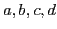 $ a,b,c,d$
