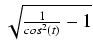 $ \sqrt{{\frac{1}{cos^2(t)} -1}}$